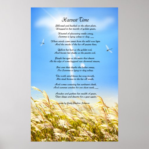 Harvest Time Poem Poster | Zazzle