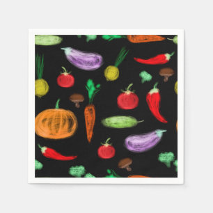 Harvest vegetables tomato pepper carrot mushroom c napkins