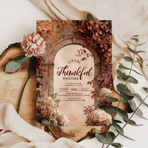 Harvest Vineyard Stone Thanksgiving Dinner Invitation