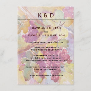 HARVEST Vineyard Winery Wedding or Event Invitation