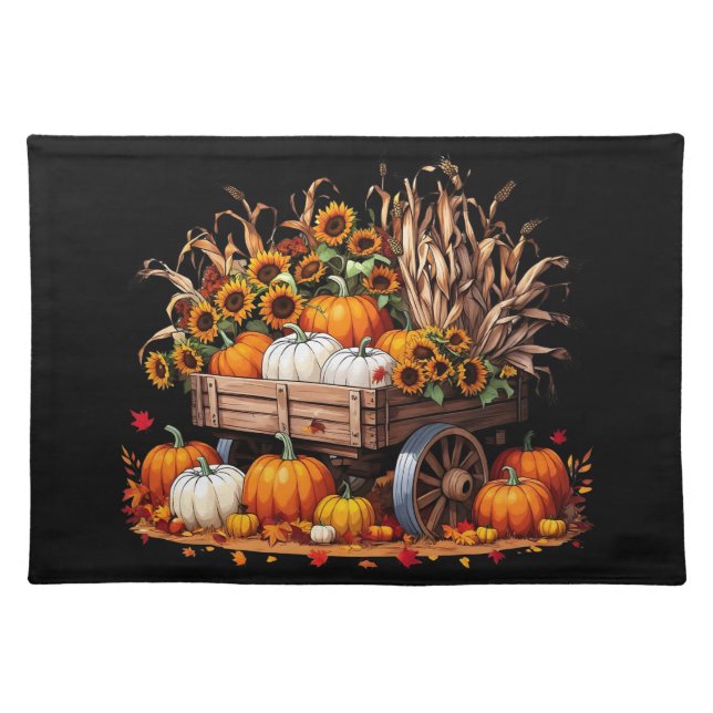 Harvest Wagon Pumpkins | Fall Placemat (Front)