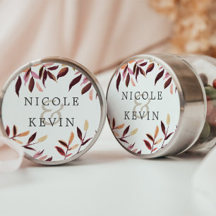 Harvest Watercolor Foliage Wedding Classic Round Sticker