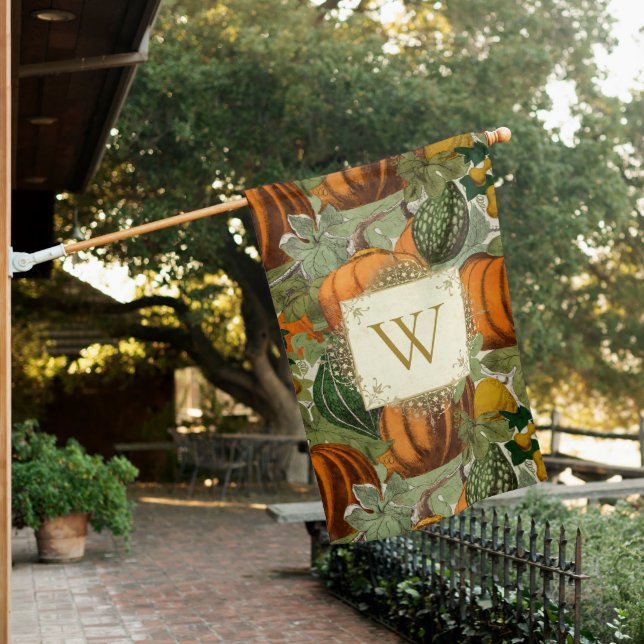 Harvest Weatherproof Personalized House Flag (In SItu)
