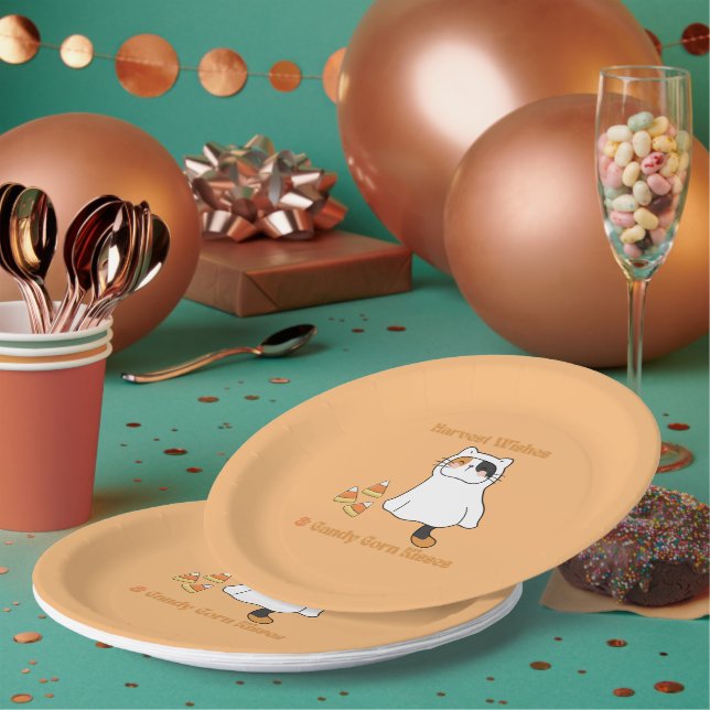 Harvest Wishes & Candy Corn Kisses Party Plates (Multi)