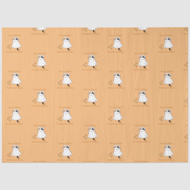 Harvest Wishes & Candy Corn Kisses Tissue Paper (Front)