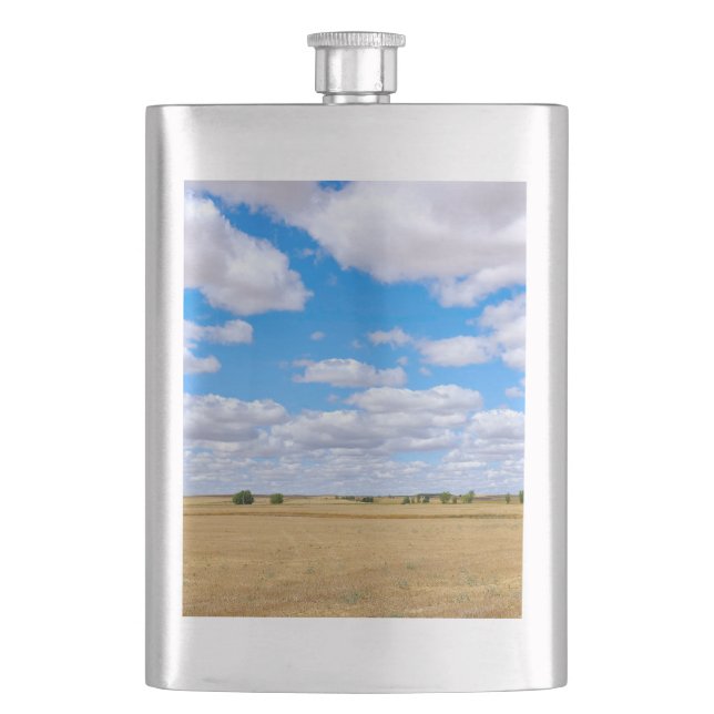 Harvested wheat fields  flask (Front)