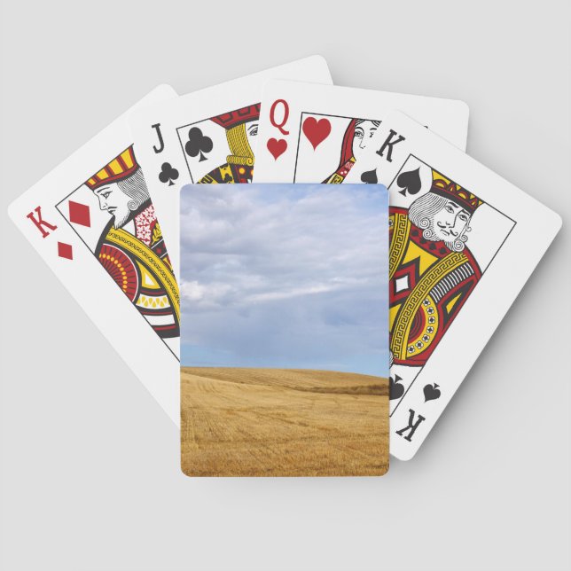 Harvested wheat fields poker cards (Back)