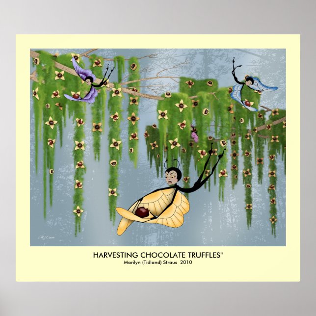 "Harvesting Chocolate Truffles" Poster (Front)