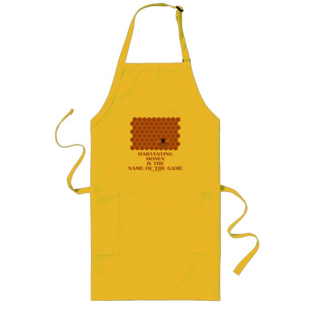 Harvesting Honey Is The Name Of The Game Long Apron (Front)