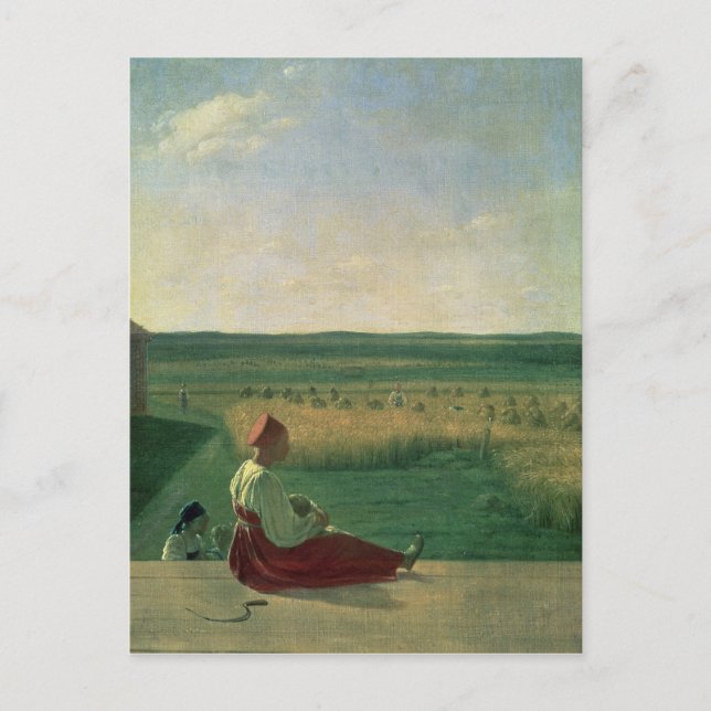 Harvesting in Summer, 1820s Postcard (Front)