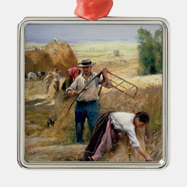 Harvesting Metal Ornament (Front)