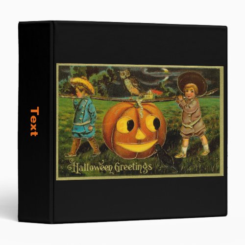 Harvesting Pumpkin for Halloween Jack_o_Lantern 3 Ring Binder