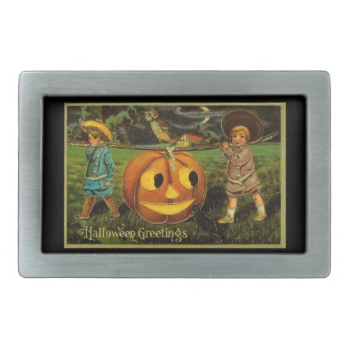 Harvesting Pumpkin for Halloween Jack_o_Lantern Belt Buckle