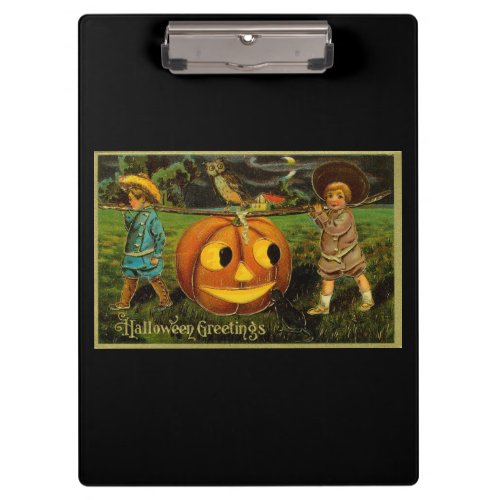 Harvesting Pumpkin for Halloween Jack_o_Lantern Clipboard