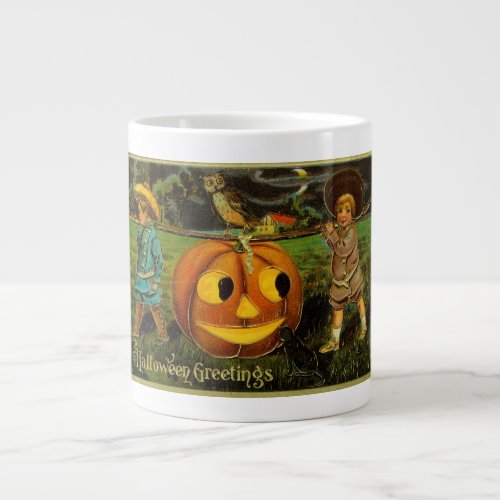 Harvesting Pumpkin for Halloween Jack_o_Lantern Giant Coffee Mug