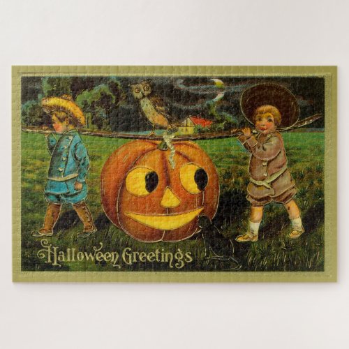 Harvesting Pumpkin for Halloween Jack_o_Lantern Jigsaw Puzzle