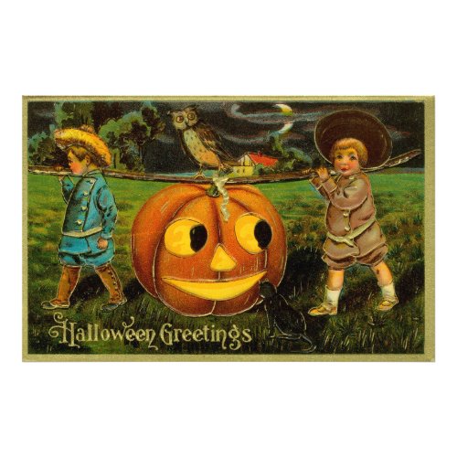 Harvesting Pumpkin for Halloween Jack_o_Lantern Photo Print