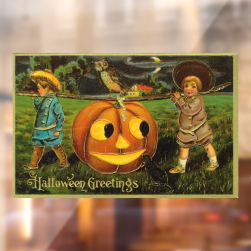 Harvesting Pumpkin for Halloween Jack_o_Lantern Window Cling