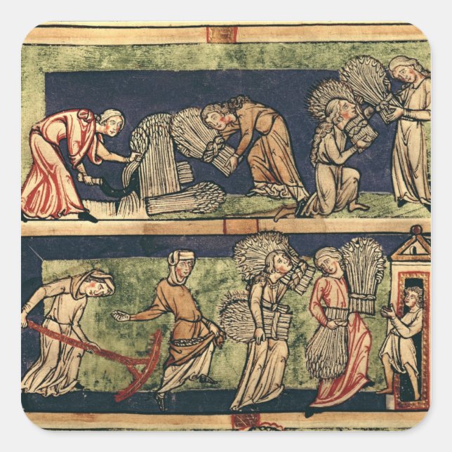 Harvesting, Rhine School Square Sticker (Front)