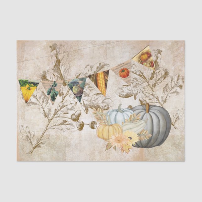 Harvet Thanksgiving Pumpkin Banner Tissue Paper (Front)