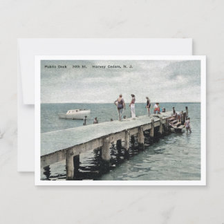 Harvey Cedars NJ Boat Dock 1930s Postcard