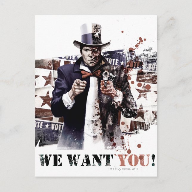 Harvey Dent - We Want You! Postcard (Front)