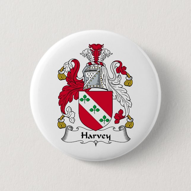 Harvey Family Crest Pinback Button (Front)