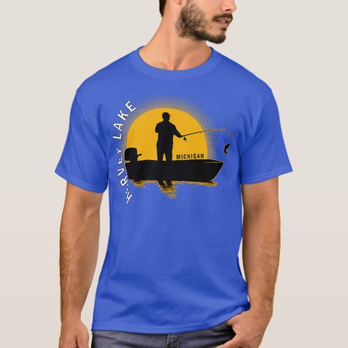 Harvey Lake Fishing Michigan Sunrise T_Shirt