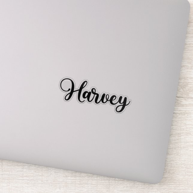 Harvey Name - Handwritten Calligraphy Sticker (Detail)
