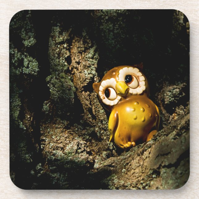 Harvey the Owl I Beverage Coaster (Front)