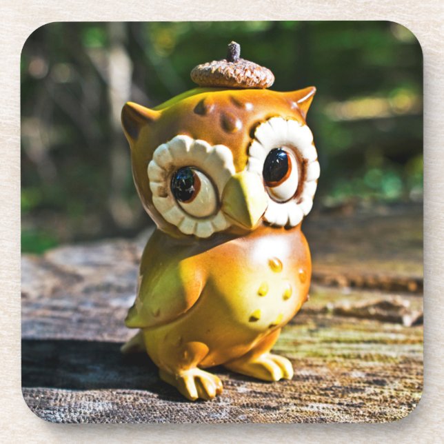 Harvey the Owl III Beverage Coaster (Front)