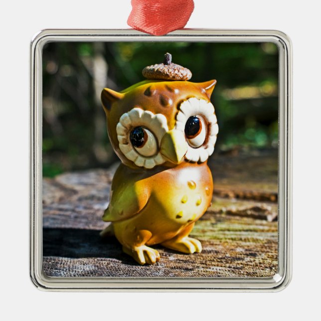 Harvey the Owl III Metal Ornament (Front)