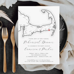 Harwich Port MA Casual Wedding Rehearsal Dinner Invitation