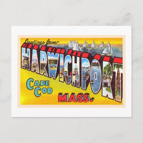 Harwichport Cape Cod Massachusetts MA Old Postcard