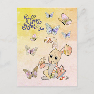 Hase und Schmetterlinge Postcard