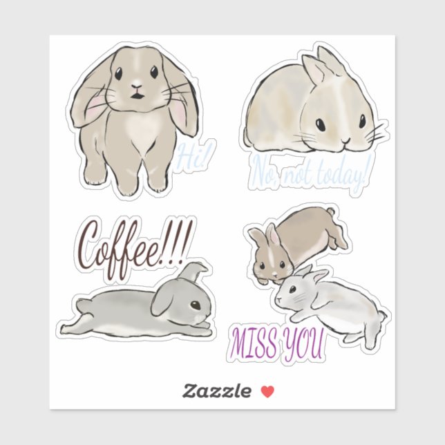 Hasen mit Text Sammlung  Sticker (Sheet)
