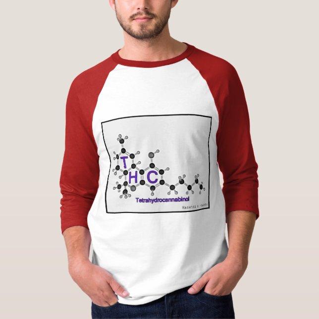 #HASH Collection Tetrahydrocannabinol THC Raglan T-Shirt (Front)