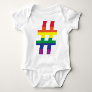 Hash Tag Gay Pride Baby Bodysuit