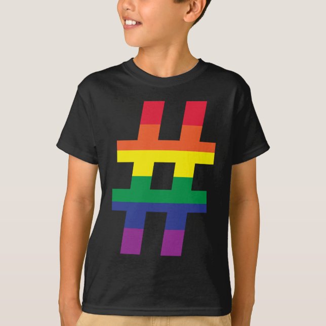 Hash Tag Rainbow Flag T-Shirt (Front)