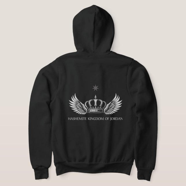 Hashemite Kingdom of Jordan Crown Hoodie (Laydown Back)