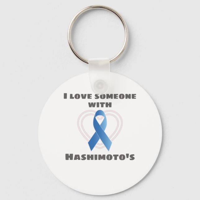 Hashimotos Awareness Love Someone With Hashimoto's Keychain (Front)
