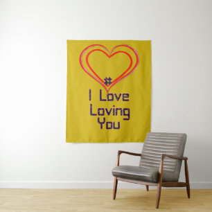 Hashtag 3D I Love You Tapestry