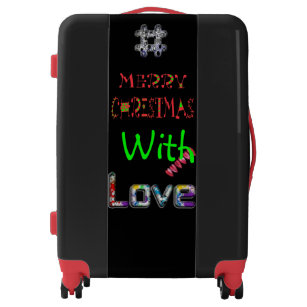 Hashtag 3D Merry Christmas With Lots of Love Luggage