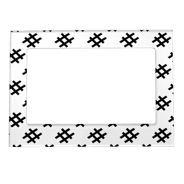 #HASHTAG - Black Hash Tag Symbol Magnetic Frame (Front)