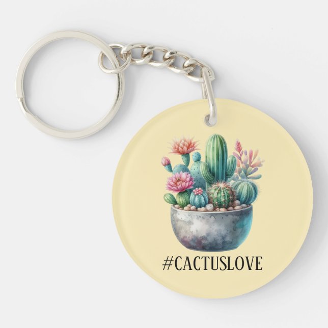 Hashtag Cactuslove Keychain (Front)