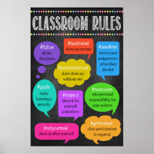 Hashtag Classroom Rules Poster