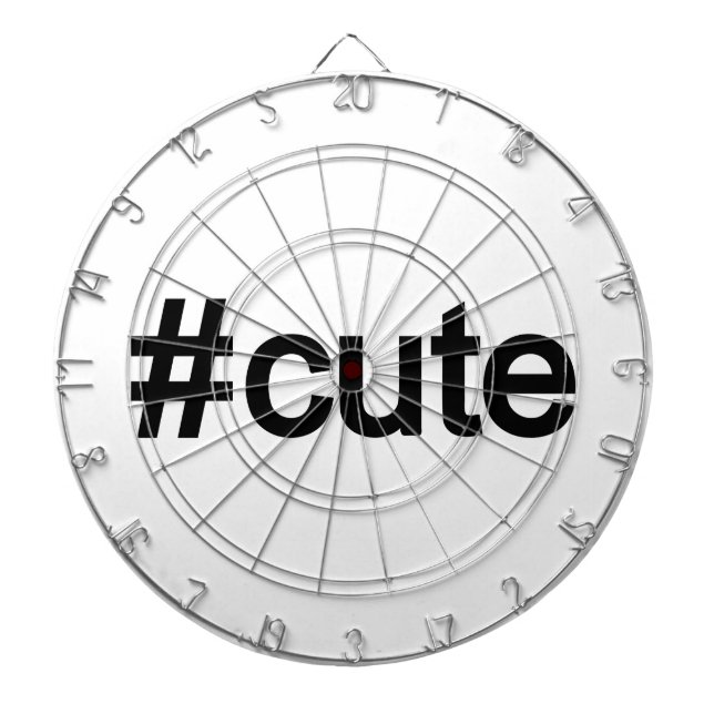 Hashtag # Cute Dartboard With Darts (Front)