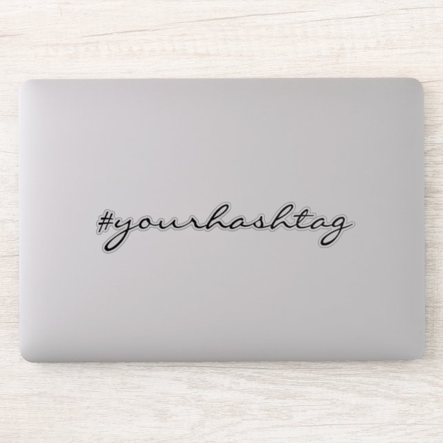 Hashtag | Cute Script Social Media Laptop Stickers (Computer)