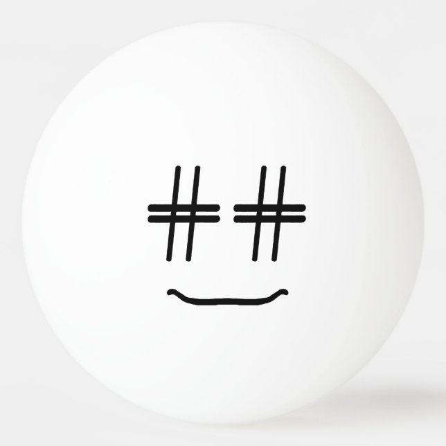 # Hashtag Face Social Media Blogger Humor Ping Pong Ball (Front)