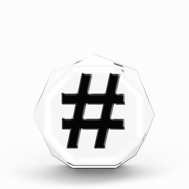 #HASHTAG - Hash Tag Symbol Acrylic Award (Front)